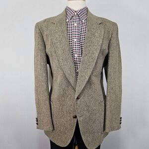 VTG Adams Row Men's Tweed Sport Coat Blazer Two Button‎ Brown Wool 46L